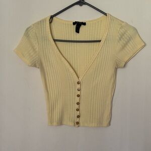 Forever 21 V-Neck Women’s Cropped Shirt Size Small